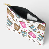 Pochette À Accessoires Cafés, Haricots, Coeurs, Amateur De Café (Ouvrir)