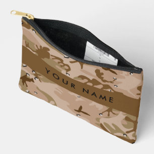 Pochette À Accessoires Cailloux de camouflage du désert, Votre nom, Perso