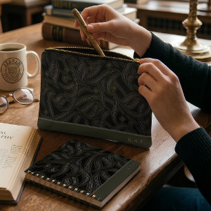 Pochette À Accessoires Calligraphie arabe Dark Academia personnalisée