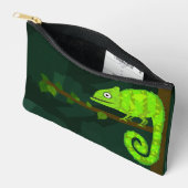 Pochette À Accessoires Caméléon vert mignon (Ouvrir)