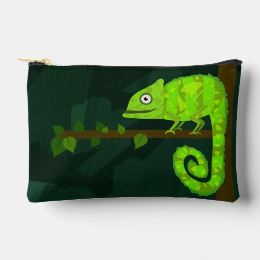 Pochette À Accessoires Caméléon vert mignon (Recto)