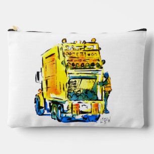 Pochette À Accessoires Camion à ordures jaune / Artiste Larry Lerew