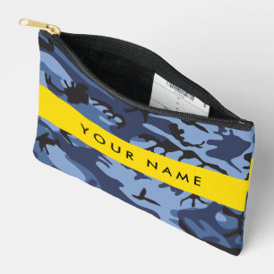 Pochette À Accessoires Camouflage bleu marine Votre nom Personnalisez