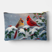Pochette À Accessoires Cardinaux rouges et Holly en neige (Verso)