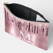 Pochette À Accessoires Carnet monogramme chic rose rose rousse goutte gou (Ouvrir)