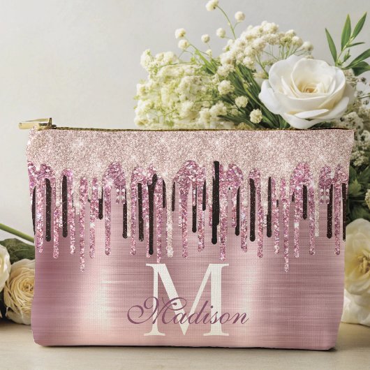 Pochette À Accessoires Carnet monogramme chic rose rose rousse goutte gou