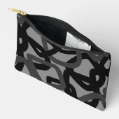 Pochette À Accessoires Carré Tangle noir et gris charbon (Ouvrir)