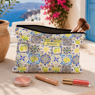 Pochette À Accessoires Carreau de Citron de Majolique Sicilienne d'Été Ja