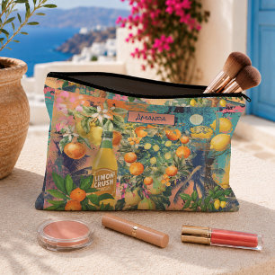 Pochette À Accessoires Carreaux de Citron de Majolique Sicilienne Orange