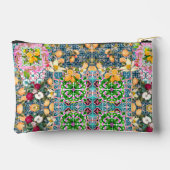 Pochette À Accessoires Carreaux floraux d'agrumes siciliens bleu chic (Verso)