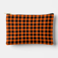 Carreaux plaid orange et noir audacieux