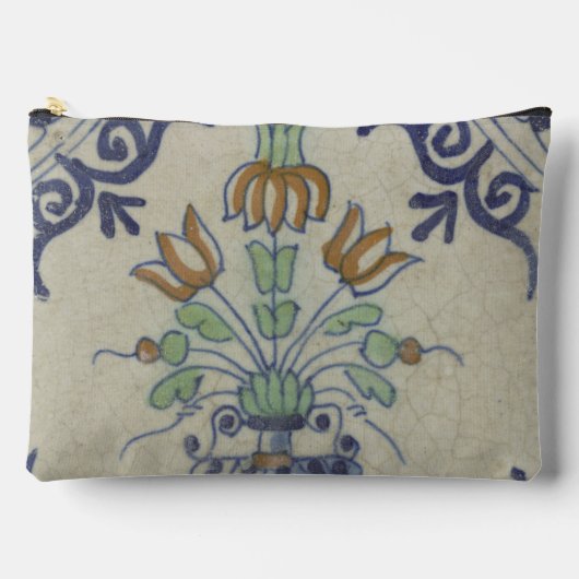 Pochette À Accessoires Carrelage Delft Antique Pot de Fleur Céramique (Recto)