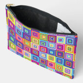 Pochette À Accessoires Carrés géométriques colorés (Ouvrir)