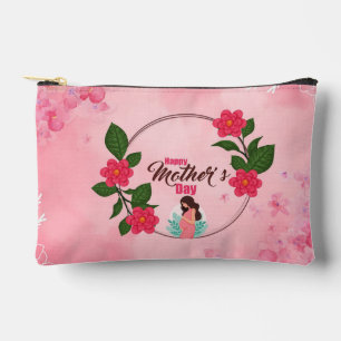 Pochette À Accessoires Carte de fête des mères imprimable, salutation flo