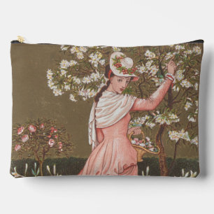 Pochette À Accessoires Carte de la Saint-Valentin florale antique, ère vi