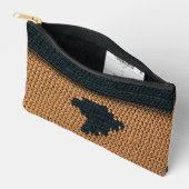 Pochette À Accessoires Carte de l'Afrique Crochet noir et Brown (Ouvrir)