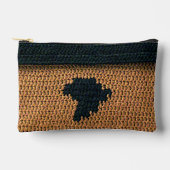 Pochette À Accessoires Carte de l'Afrique Crochet noir et Brown (Recto)