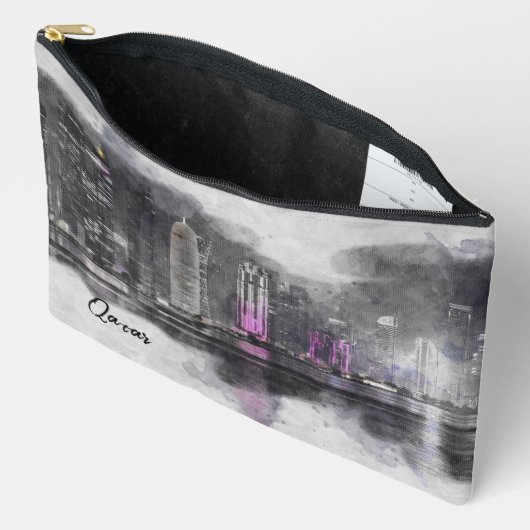 Pochette À Accessoires Carte postale Qatar Watercolor (Ouvrir)