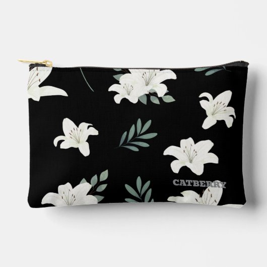 Pochette À Accessoires Catberry | Minimalist Floral Pattern Pouch (Recto)