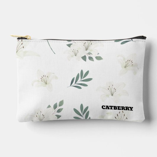 Pochette À Accessoires Catberry | Minimalist Floral Pattern Pouch (Recto)