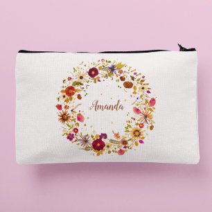 Pochette À Accessoires Cercle Fleurissant   Art de la Fleur Pressée par S