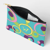 Pochette À Accessoires Cercles bleus funky (Ouvrir)