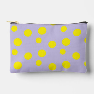 Pochette À Accessoires Cercles pois jaunes sur violet