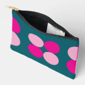 Pochette À Accessoires Cercles roses sur petit vert (Ouvrir)