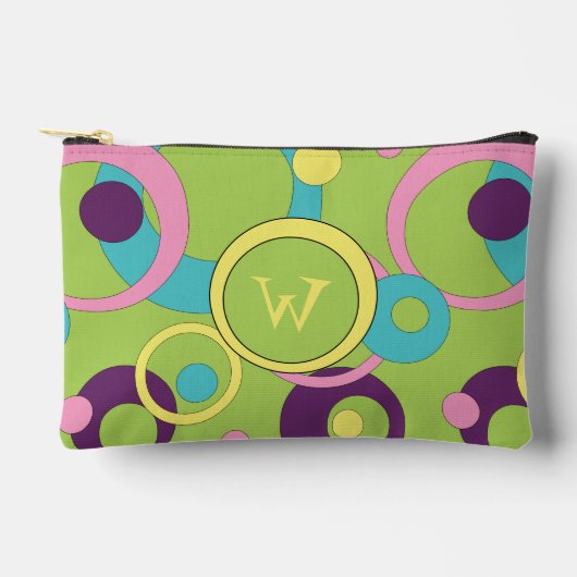 Pochette À Accessoires Cercles Verts Funky (Recto)