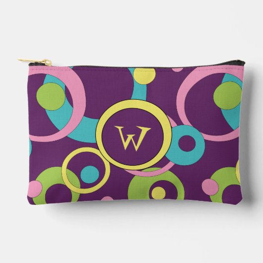 Pochette À Accessoires Cercles violets funky (Recto)