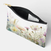 Pochette À Accessoires Champ d'aquarelle des fleurs sauvages (Ouvrir)