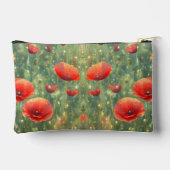 Pochette À Accessoires Champ lumineux de pavots rouges, personnalisable (Verso)