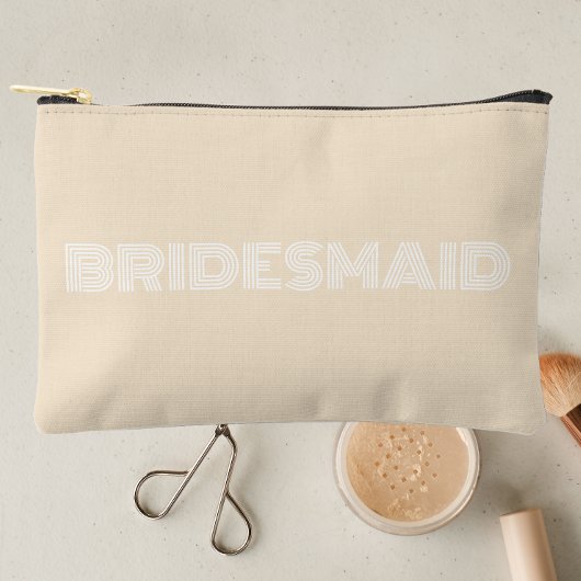Pochette À Accessoires Champagne Couleur Typographie moderne Bridesmaid