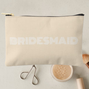 Pochette À Accessoires Champagne Typographie moderne Bridesmaid