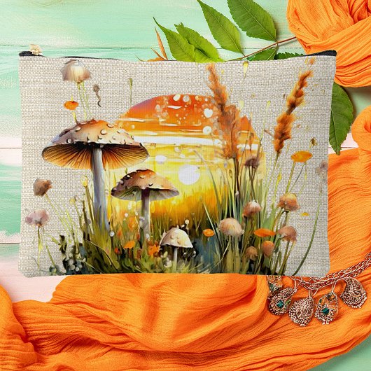 Pochette À Accessoires Champignons au coucher du soleil