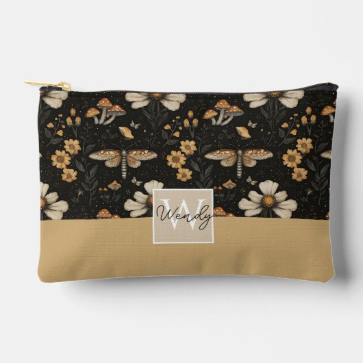 Pochette À Accessoires Champignons mignons et fleurs Motifs d'automne (Recto)