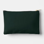 Pochette À Accessoires Charbon vert | Chic Gold Script Monogramme (Verso)