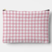 Pochette À Accessoires Charme Gingham Rose et Blanc Velouté (Recto)