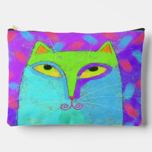 Pochette À Accessoires Chat Abstrait coloré
