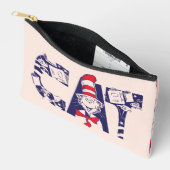 Pochette À Accessoires Chat dans le Casquette | Texte de la face du chat (Ouvrir)