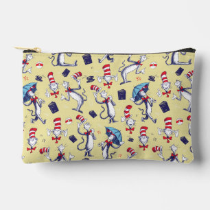 Pochette À Accessoires Chat dans le Chapeau Motif Jaune