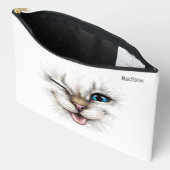 Pochette À Accessoires Chat de lecture de texte personnalisé (Ouvrir)