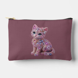 Pochette À Accessoires Chat de nuit en velours Esthétique Imprimé