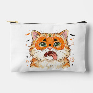 Pochette À Accessoires Chat d'Halloween drôle et nigaud avec peinture de