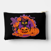 Pochette À Accessoires Chat D'Halloween Et Citrouilles (Verso)