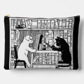 Pochette À Accessoires Chat et chien dans la bibliothèque (Recto)