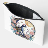 Pochette À Accessoires Chat et lune Art déco (Ouvrir)