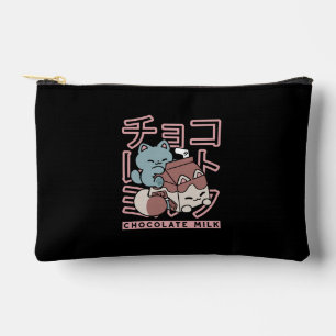 Pochette À Accessoires Chat Kawaii avec du Lait au Chocolat – Pop Art Jap