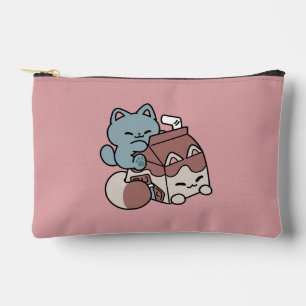 Pochette À Accessoires Chat Mignon Lait Chocolat – Boisson Confortable et