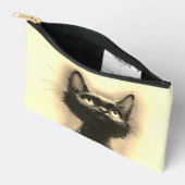 Pochette À Accessoires Chat noir enchanté doré (Ouvrir)